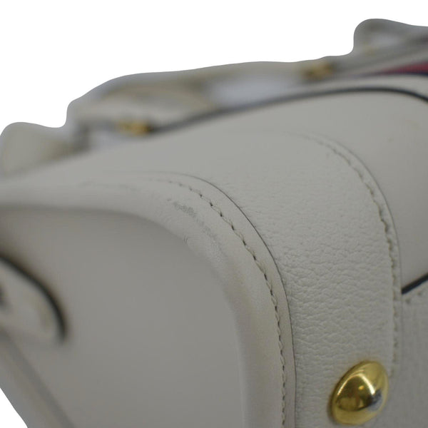 GUCCI Medium Top Handle Leather Shoulder Bag White 715666