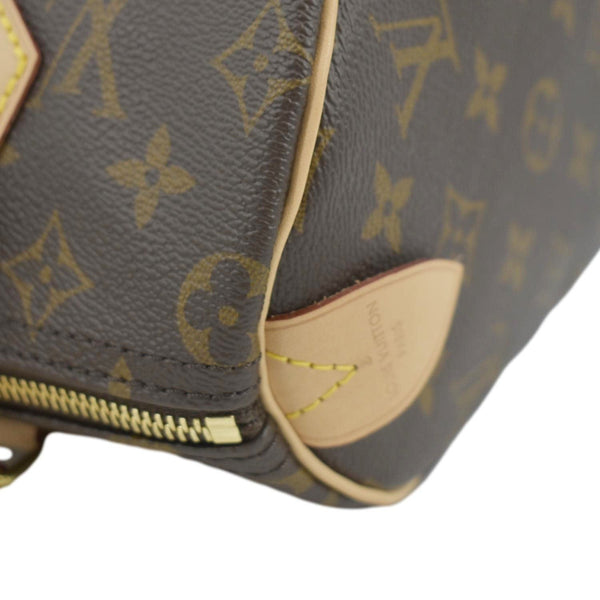 LOUIS VUITTON Speedy 25 Monogram Canvas Satchel Bag Brown