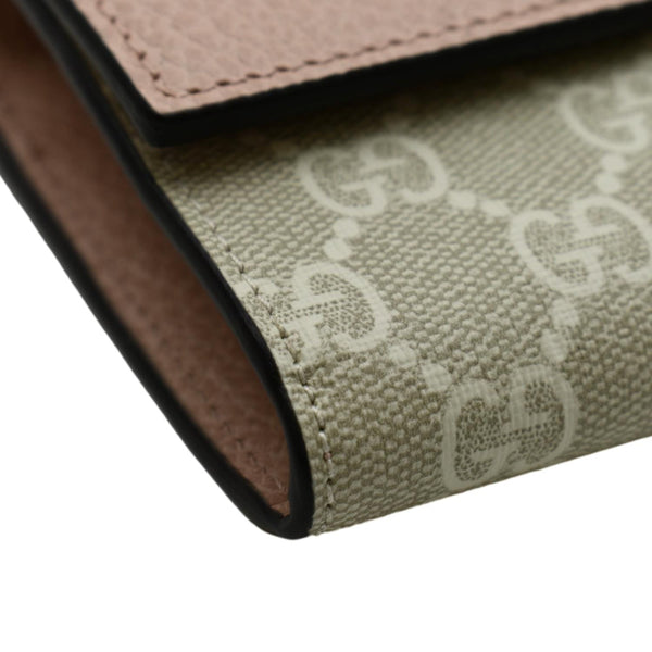 Gucci GG Marmont Continental Canvas Wallet Pink - Bottom Left