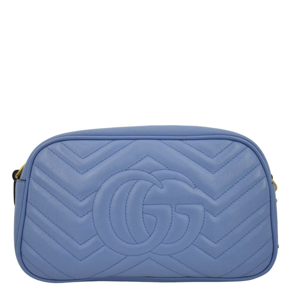 GUCCI GG Marmont Matelasse Leather Crossbody Bag Light Blue 447632