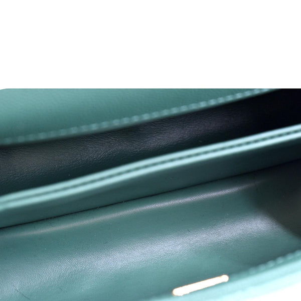 CHANEL Coco Mini Top Handle Caviar Leather Shoulder Bag Green