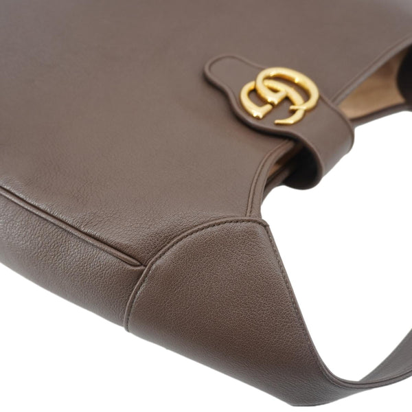 GUCCI Aphrodite Medium Leather Crossbody Bag Brown 755344