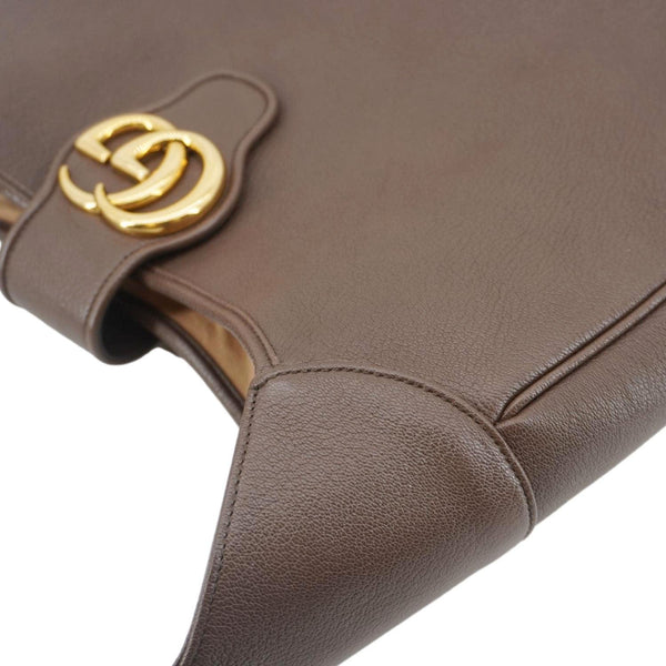 GUCCI Aphrodite Medium Leather Crossbody Bag Brown 755344