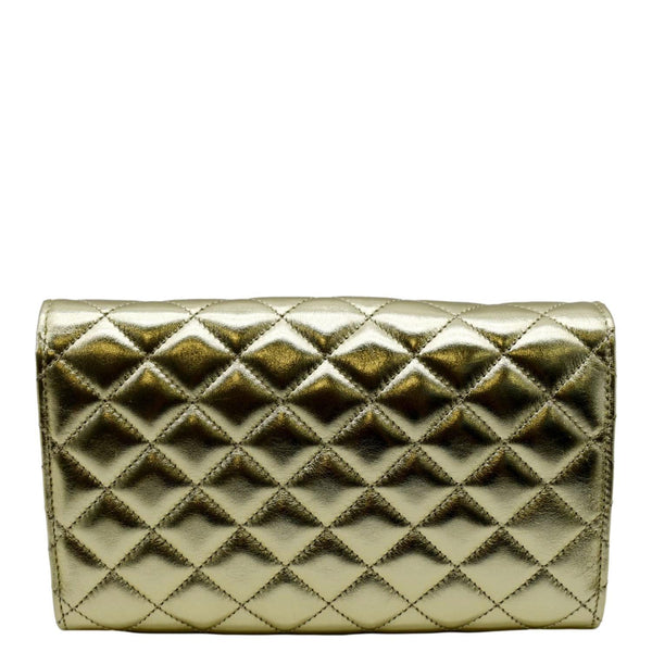 VERSACE Medusa Wallet On Chain Metallic Leather Crossbody Bag Gold