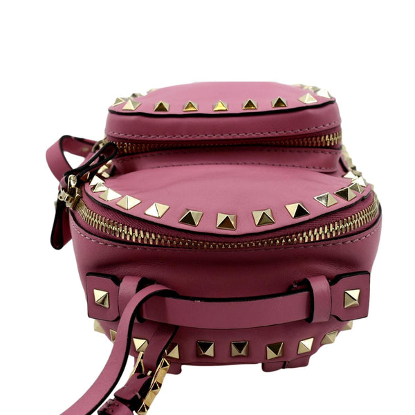 VALENTINO Garavani Rockstud Leather Backpack Pink