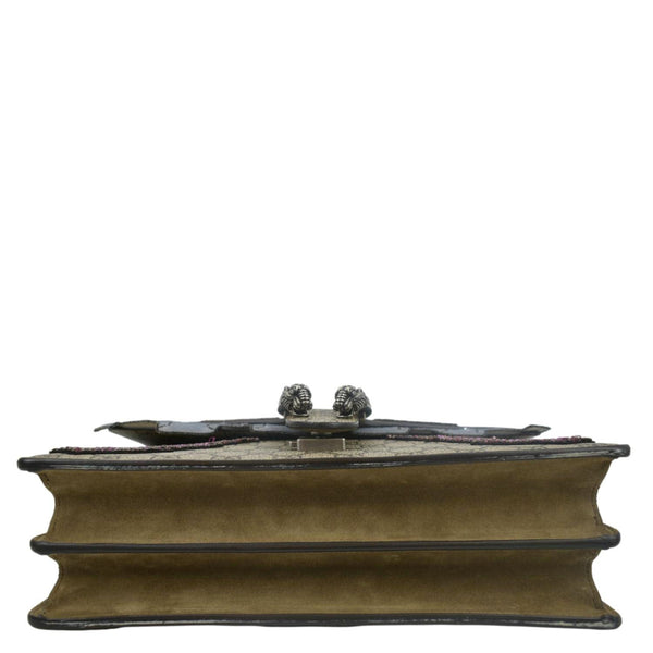 GUCCI Dionysus Medium GG Supreme Embroidered Sequin Shoulder Bag Beige 400235