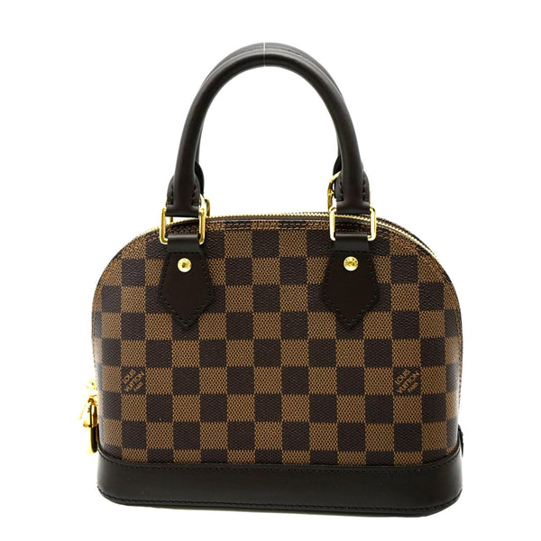 LOUIS VUITTON Alma BB Damier Ebene Satchel Crossbody Bag Brown