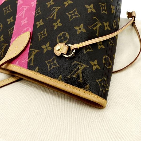 LOUIS VUITTON Neverfull MM V Grenade Monogram Canvas Tote Shoulder Bag Brown