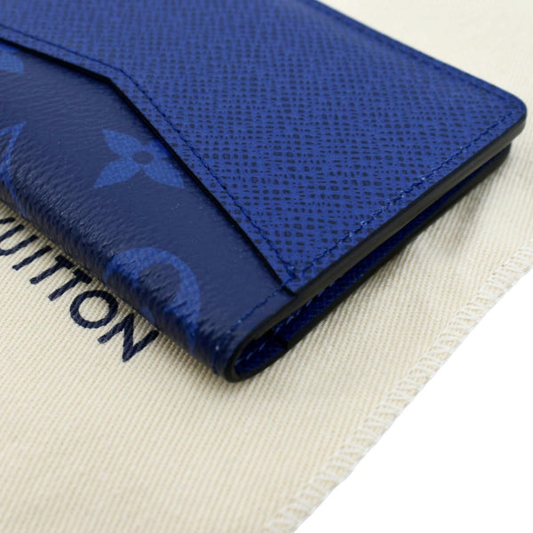 LOUIS VUITTON Monogram Leather Pocket Organizer Navy Blue
