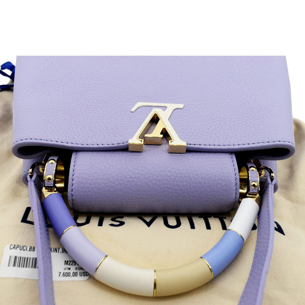 LOUIS VUITTON Capucines BB Taurillon Leather Shoulder Bag Purple