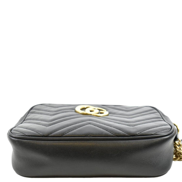 GUCCI GG Marmont Small Matelasse Leather Crossbody Bag Black 447632