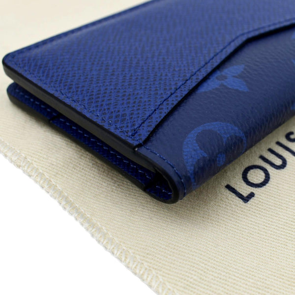 LOUIS VUITTON Monogram Leather Pocket Organizer Navy Blue