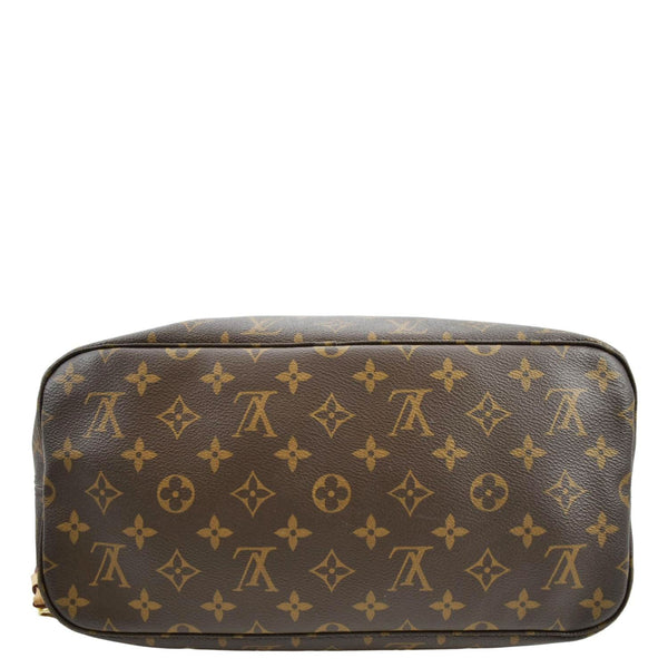 LOUIS VUITTON Neverfull MM Monogram Canvas Tote Bag Brown