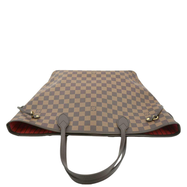 LOUIS VUITTON Neverfull MM Damier Ebene Shoulder Bag Brown
