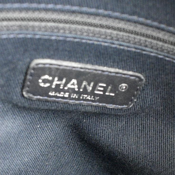 CHANEL Deauville Medium Bowling Denim Shoulder Bag Blue