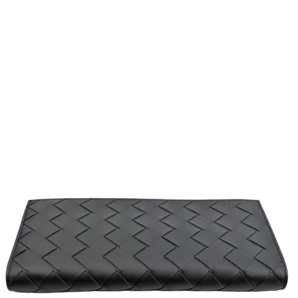 BOTTEGA VENETA Intrecciato Leather Long Wallet Black