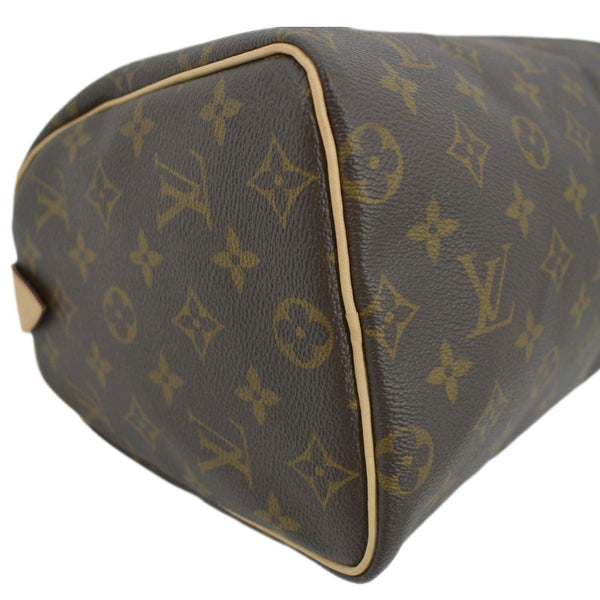 LOUIS VUITTON Speedy 25 Monogram Canvas Satchel Bag Brown