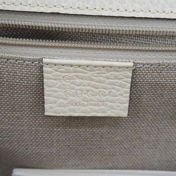 GUCCI Interlocking GG Medium Calfskin Leather Shoulder Bag Off White 510303