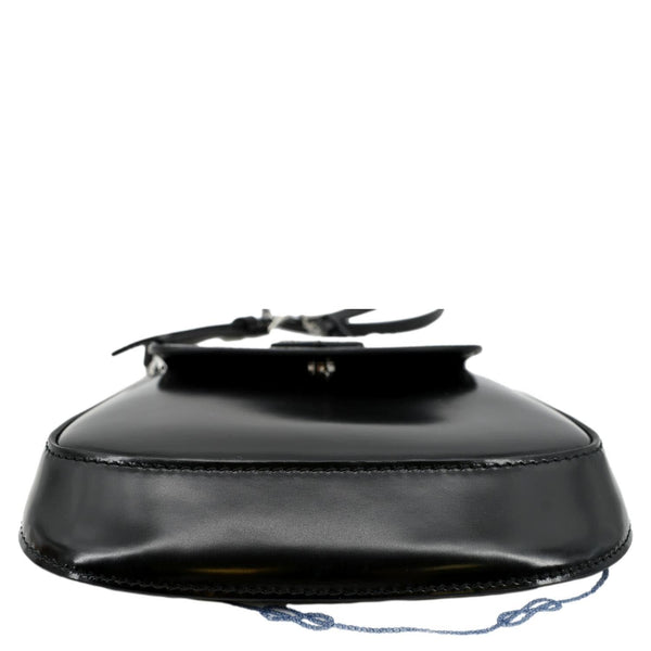 PRADA Cleo Mini Brushed Leather Crossbody Bag Black