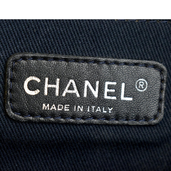 CHANEL Deauville Medium Bowling Denim Shoulder Bag Blue