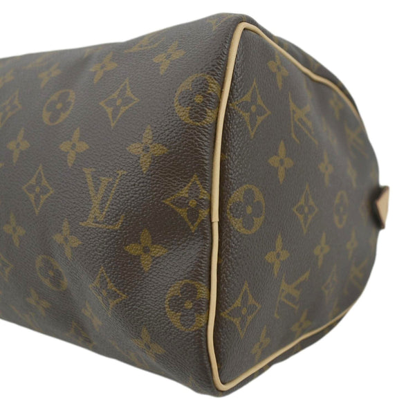 LOUIS VUITTON Speedy 25 Monogram Canvas Satchel Bag Brown