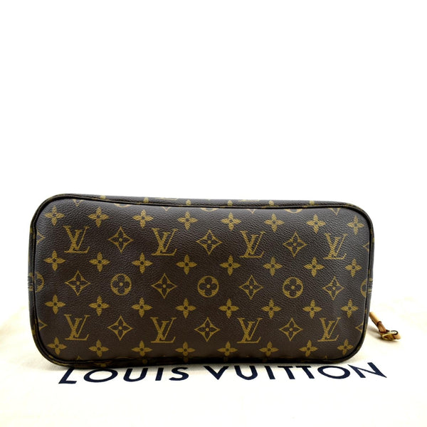 LOUIS VUITTON Neverfull MM V Grenade Monogram Canvas Tote Shoulder Bag Brown