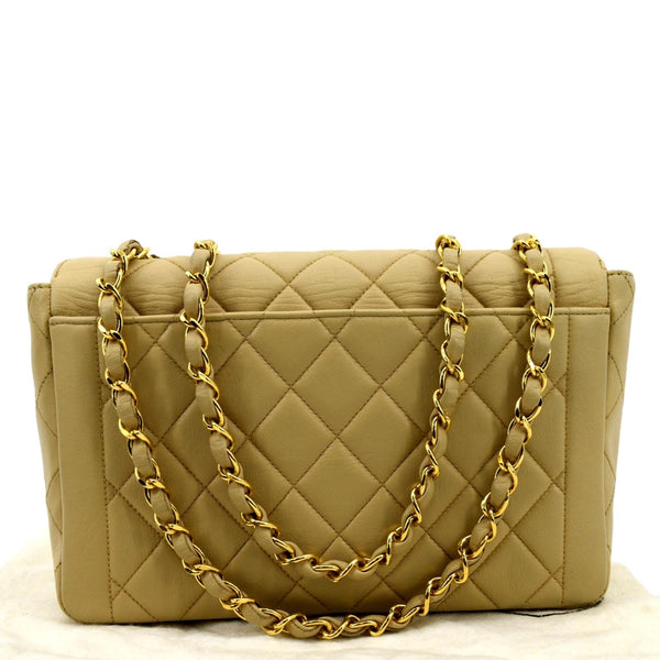 CHANEL Medium Quilted Lambskin Leather Flap Shoulder Bag Beige