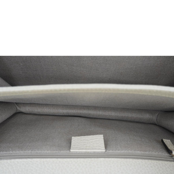 GUCCI Interlocking GG Medium Calfskin Leather Shoulder Bag Off White 510303