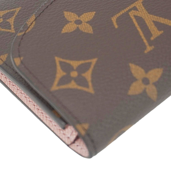 LOUIS VUITTON Emilie Monogram Canvas Wallet Rose Ballerine