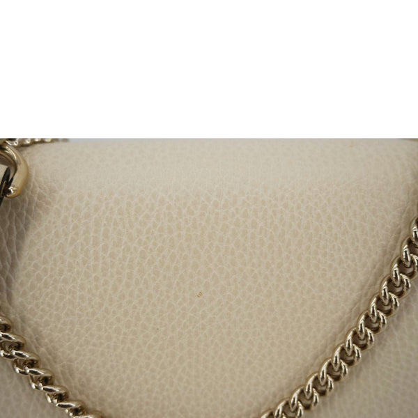 GUCCI Interlocking GG Medium Calfskin Leather Shoulder Bag Off White 510303