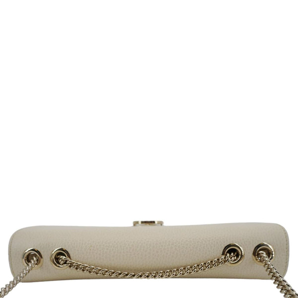 GUCCI Interlocking GG Medium Calfskin Leather Shoulder Bag Off White 510303