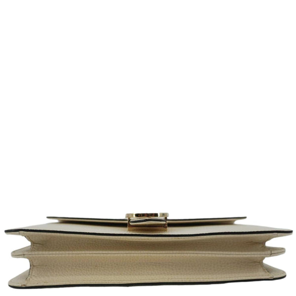 GUCCI Interlocking GG Medium Calfskin Leather Shoulder Bag Off White 510303