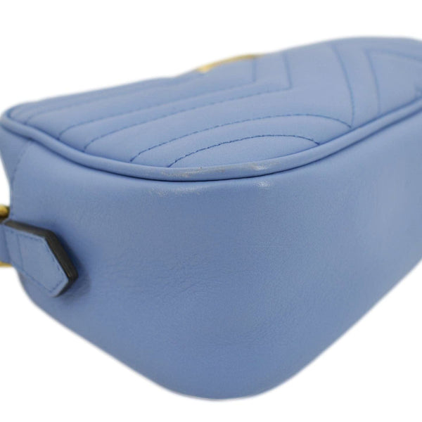 GUCCI GG Marmont Matelasse Leather Crossbody Bag Light Blue 447632