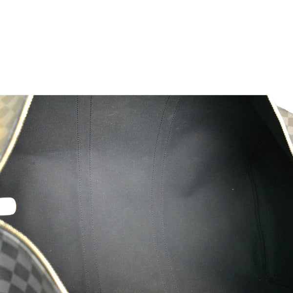 LOUIS VUITTON Keepall 55 Damier Graphite Bandouliere Travel Bag Black