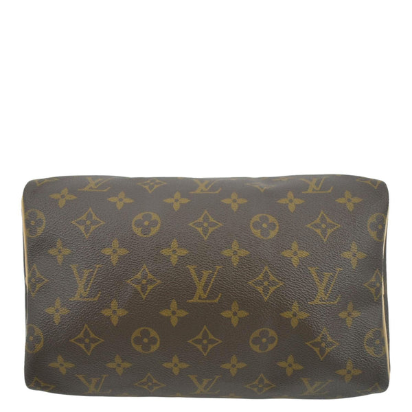 LOUIS VUITTON Speedy 25 Monogram Canvas Satchel Bag Brown