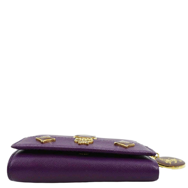 MCM Vintage Bifold Leather Wallet Purple
