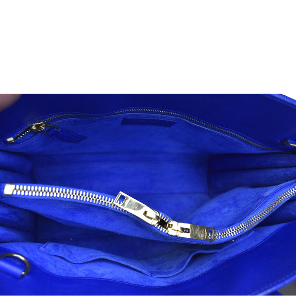 YVES SAINT LAURENT Sac de Jour Leather Shoulder Bag Blue