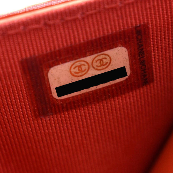 CHANEL CC WOC Leather Wallet On Chain Crossbody Bag Red