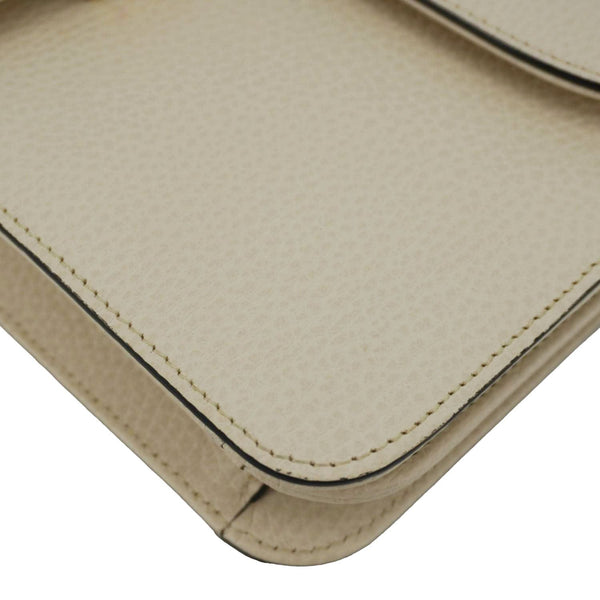 GUCCI Interlocking GG Medium Calfskin Leather Shoulder Bag Off White 510303