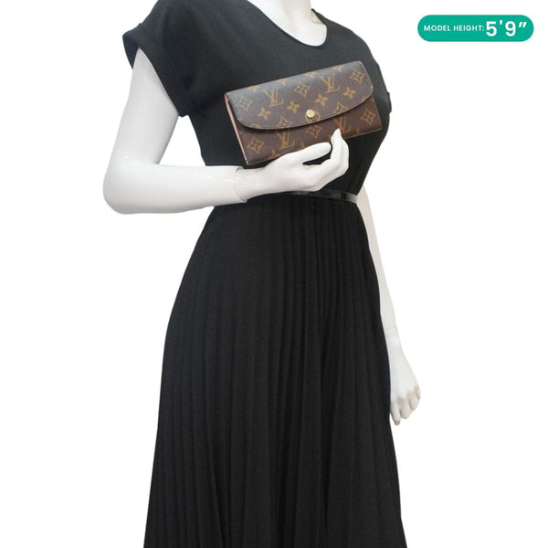 LOUIS VUITTON Emilie Monogram Canvas Wallet Rose Ballerine