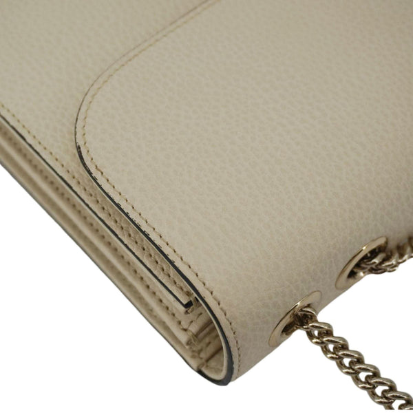 GUCCI Interlocking GG Medium Calfskin Leather Shoulder Bag Off White 510303