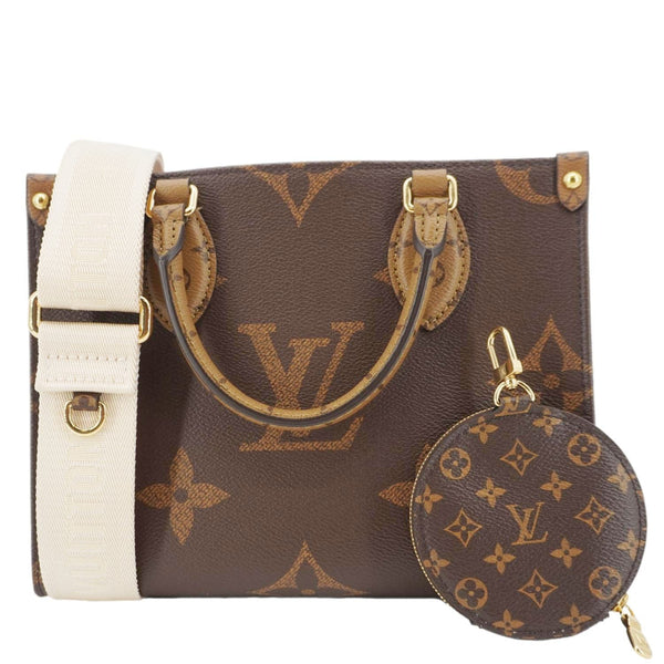 LOUIS VUITTON Onthego PM Giant Monogram Reverse Canvas Shoulder Bag Brown