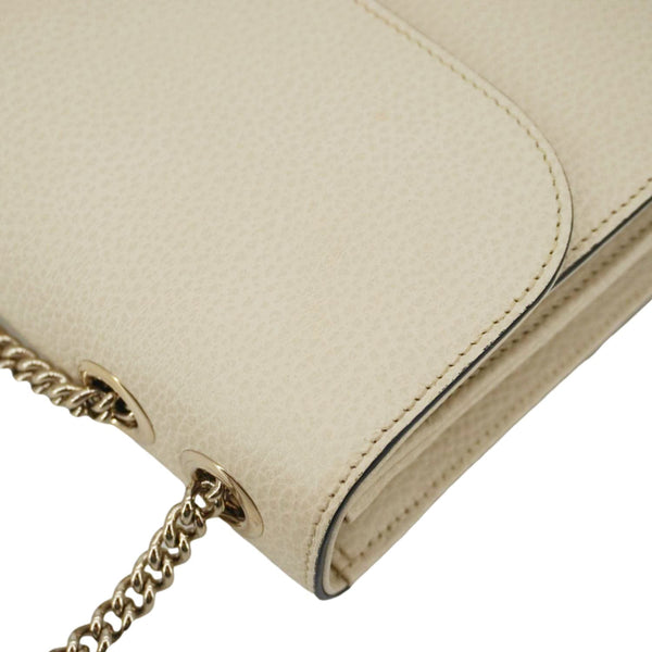 GUCCI Interlocking GG Medium Calfskin Leather Shoulder Bag Off White 510303