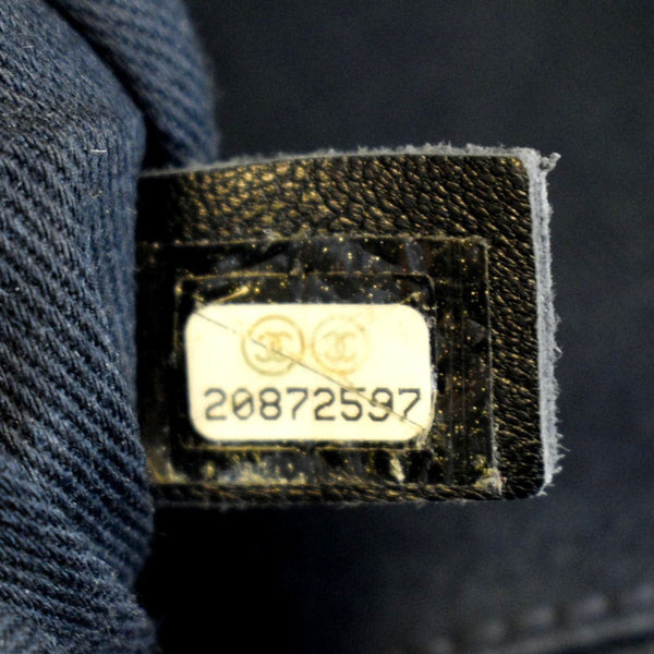 CHANEL Deauville Medium Bowling Denim Shoulder Bag Blue