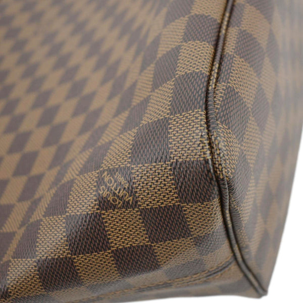 LOUIS VUITTON Neverfull MM Damier Ebene Shoulder Bag Brown