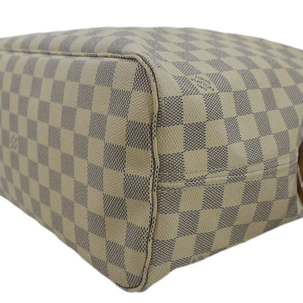 LOUIS VUITTON Neverfull MM Damier Azur Shoulder Bag bottom view