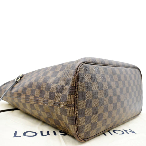 LOUIS VUITTON Neverfull MM Damier Ebene Tote Bag Rose Ballerine