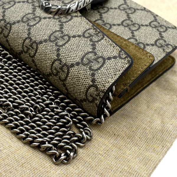 GUCCI Dionysus Super Mini GG Supreme Canvas Crossbody Bag Taupe 476432