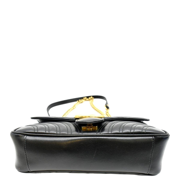 GUCCI GG Marmont Small Matelasse Leather Crossbody Bag Black 443497
