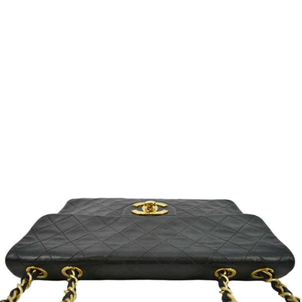 CHANEL Maxi Vintage Flap Quilted Leather Shoulder Bag Black